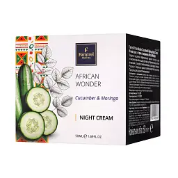 Нічний крем Famirel African Wonder Cucumber & Moringa Детокс та зволоження 50 мл