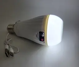 Світлодіодна LED-лампа 20 W акумуляторна з ліхтарем (знімні 2 × 18650) - мініатюра 5