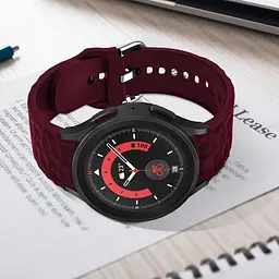 Ремінець для Samsung Galaxy Watch 4 44mm - темно-червоний ширина кріплення 20мм силікон Watchbands Diamond (W28-7WB10289017) - мініатюра 3