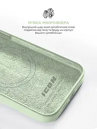 Силиконовый чехол с MagSafe для Apple iPhone 15 Pro Max, ICON2 MagCase, зеленый, противоударный, панель с мягкой подкладкой, защита всего корпуса, поддержка беспроводной зарядки, совместим с защитными стеклами и пленками, ArmorStandart (ARM77014) - мініатюра 7