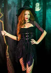 Костюм відьми Leg Avenue Mystical Witch XL, сукня, капелюх - мініатюра 3