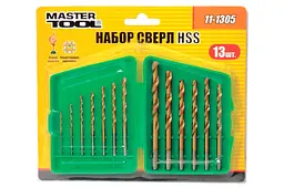 Набір свердел по металу Mastertool титан 1.5-6.5 мм (у наборі 13 шт.) 11-1305 - мініатюра 2
