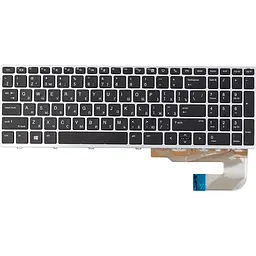 Клавіатура для ноутбука HP EliteBook 850 G5 чорна, сірий фрейм (KB314997)