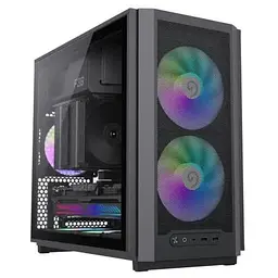 Корпус GameMax F36, чорний, без БЖ, Mini Tower, Micro ATX / Mini ITX, Type-C / 2xUSB 3.0, макс. CPU - 169 мм / VGA - 350 мм, 3x120