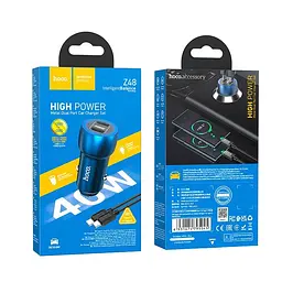 Адаптер автомобільний HOCO Type-C to Type-C Cable Tough dual port car charger Z48 |2Type-C, 40W/3A, PD/QC| - мініатюра 2