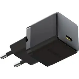 Мережевий зарядний пристрій Baseus Palm Fast Charger Type-C 20W + Cable Type-C to Type-C P10111602113-01 Black - мініатюра 3
