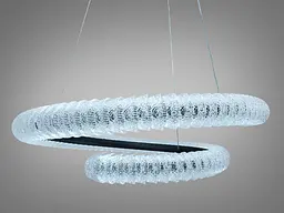 Сучасна підвісна LED люстра Diasha MD2509/800BK чорна кільцева 80 см з пультом - мініатюра 2