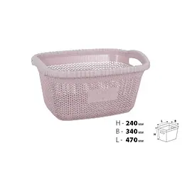 Кошик для білизни Violet House Віолетта Powder, поліпропілен, 28 л, світло-рожевий (1003 Виолетта POW б/кр. 28 л) - мініатюра 2