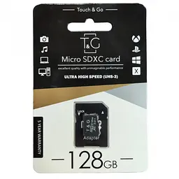 Карта пам'яті з адаптером 128GB MicroSDHC UHS-3 Class 10 T&G