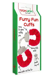 Наручники ToyJoy Furry Fun Cuffs (червоний) - мініатюра 5