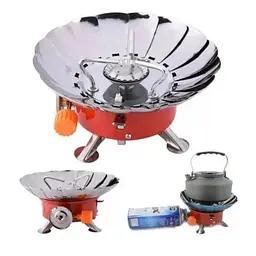 Туристична газова плита Windproof camping stove Yanchuan YC-203 Червоний, таганок газовий на балончик