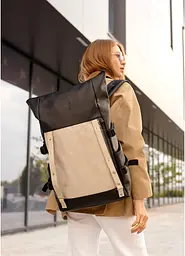 Жіночий рюкзак Sambag RollTop Hacking чорно-сірий 41 x 30 x 16 см (24460130) - мініатюра 9