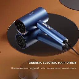Фен Deerma DEM-CF15W 2000 Вт (синій) - мініатюра 3