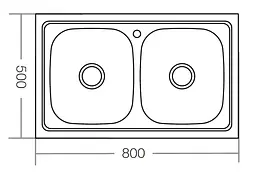 Мийка кухонна ZERIX Z8050D-08-180E satin (ZM0569) - мініатюра 2