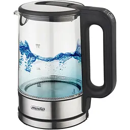 Електрочайник Mesko MS 1301 black 1850-2200 Вт 1.7 л скло встановлення температури