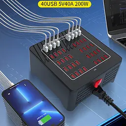Зарядна станція ILEPO багатопортова на 40 USB портів 200 Вт / мережевий мультизарядний пристрій (19014) - мініатюра 8