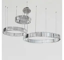 Світлодіодна підвісна люстра Artlight 510578/30+50+70CH з трьома кільцями, 103 Вт, хром - мініатюра 2