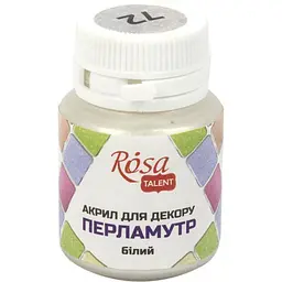 Акрил для декору Rosa Talent 20мл перламутр білий 22032/3131/72
