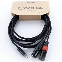 Коммутационный кабель mini Jack 3,5 stereo — 2x XLR Male 3м Cordial EY 3 WMM - мініатюра 1