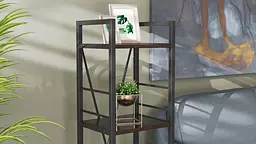 Етажерка 4/34 Ferrum-decor Серії Коннект 120x34x28 чорний ДСП Венге 16мм (FRD-105550) - мініатюра 2