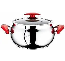 Каструля зі скляною кришкою OMS Ball-Shaped 2032-30 30 см 13.5 л сіра