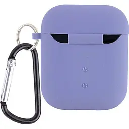 Чохол Silicone Case + Carabine для Apple AirPods Lavender Gray [44680] - мініатюра 2