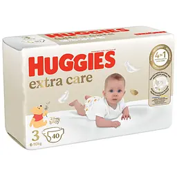 Набір Huggies: підгузки Extra Care Jumbo 3 (6-10 кг), 120 шт. + вологі серветки Huggies Pure без пластику 48 шт. - мініатюра 2