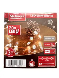 Світлодіодні гірлянди Melinera 20 led Сніжинки 2.3 м з батарейками в комплекті - мініатюра 3