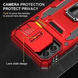 Чохол ударостійкий Epik Camshield Army Ring для Samsung Galaxy A07 Червоний/Red - мініатюра 4