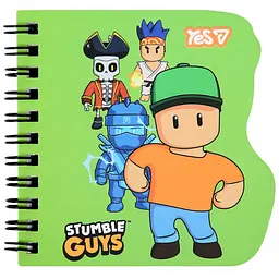 Блокнот фігурний Yes Stumble Guys Green 100x100 мм 30 аркушів клітинка (152185)