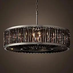 Люстра чорна з графітовими пластинами Ø 80 см | Арт. MJ 160-800 BK | Line F