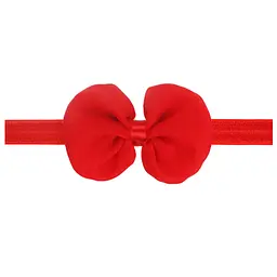 Пов'язка дитяча з шифоновим бантом One Size червона - мініатюра 2