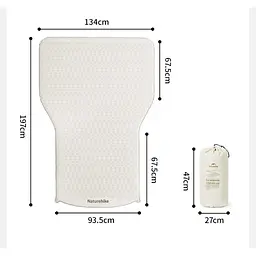Матрац автомобільний кемпінговий двомісний Naturehike CNK2450WS010, 197х134х6,5 см світлий із вбудованою помпою для надування - мініатюра 2