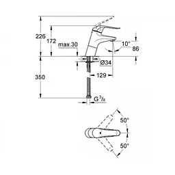 Змішувач для раковини Grohe Euroeco 32765000 Хром - мініатюра 2