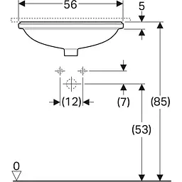 Раковина Geberit VariForm 56 500.753.01.2, Білий - мініатюра 2