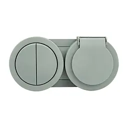 Розетка Ovivo Electric xOne з заземленням та кришкою + вимикач 2-й сірий - мініатюра 3