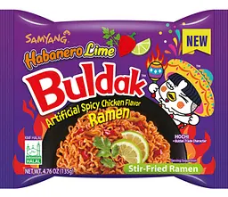 Локшина швидкого приготування Samyang Buldak Habanero Lime Flavour Instant Noodles 135г