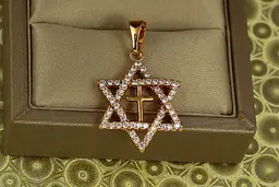 Кулон Xuping Jewelry зірка Давида з хрестиком 2,1 см золотистий