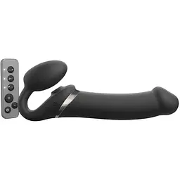 Безремневий вібрострапон Strap-On-Me Multi Orgasm Black XL регульований із вакуумною стимуляцією