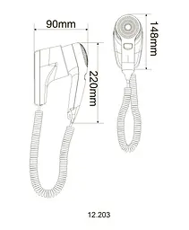 Фен Hotec 12.203 ABS White - мініатюра 2