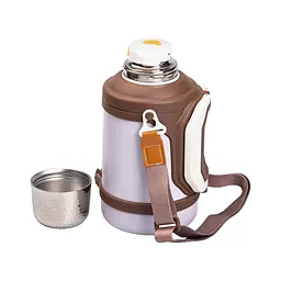 Термос для туризму Vacuum Cup 1,5 л з фліп кришкою та складаними ручками, коричневий Yiwu HP-14-21V - мініатюра 5