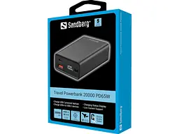Зовнішній акумулятор (павербанк) Sandberg Travel Powerbank 20000mAh 65W (420-95) - мініатюра 3