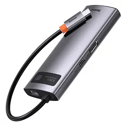 USB-Хаб Baseus USB-C Metal Gleam Series 6in1 Gray (CAHUB-CW0G) - мініатюра 4
