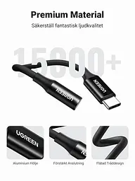 Перехідник Ugreen кабель Type-C - 3.5 mm для навушників 10CM Black (AV142) - мініатюра 4