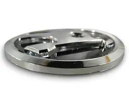 Емблема Skoda (новий тип) Чорний + Хром Ø90 мм (на скотчі) 3V0853621A - мініатюра 5