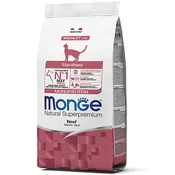 Сухий корм Monge Cat Monoprotein Sterilised для стерилізованих кішок з яловичиною