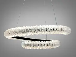 Сучасна підвісна LED люстра Diasha MD2509/800BK чорна кільцева 80 см з пультом - мініатюра 3