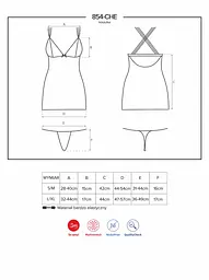 Комплект білизни Obsessive 854-CHE-1 L/XL чорний - мініатюра 5