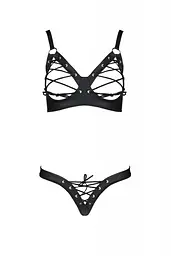 Комплект з екошкіри Passion Celine Bikini black 4XL/5XL - мініатюра 3