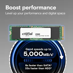 Crucial Накопичувач SSD Crucial M.2 1TB PCIe 4.0 E100 - мініатюра 2